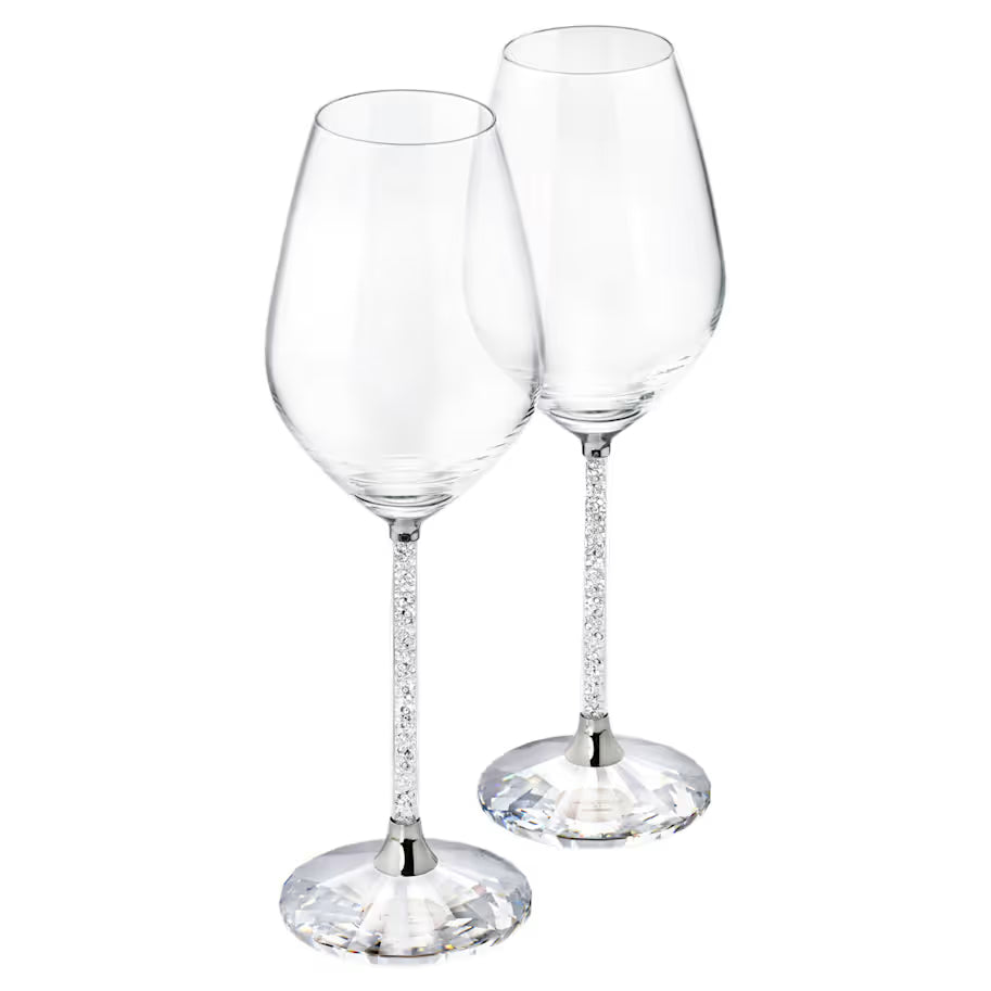 Swarovski Crystalline Wine Glasses (Set of 2) Silver Tone (Set of 2) 1095948