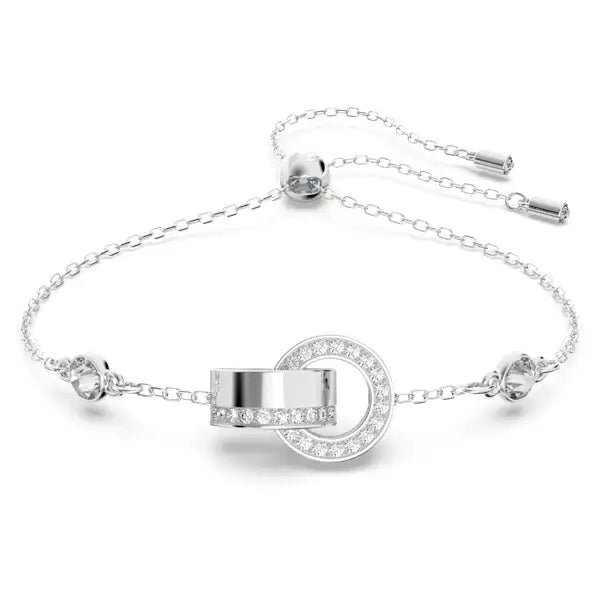 Swarovski Dextera bracelet Interlocking loop, White, Rhodium plated 5636499