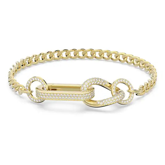 Swarovski Dextera bracelet Pavé, Mixed links, White, Gold-tone plated 5636740 5636739