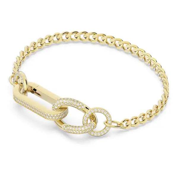 Swarovski Dextera bracelet Pavé, Mixed links, White, Gold-tone plated 5636740 5636739