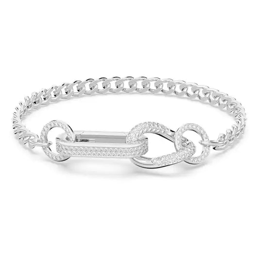 Swarovski Dextera bracelet Pavé, Mixed links, White,Rhodium plated 5642598 5642597