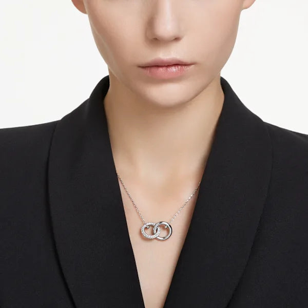 Swarovski Dextera pendant Interlocking loop, White,  Rhodium plated  5670251