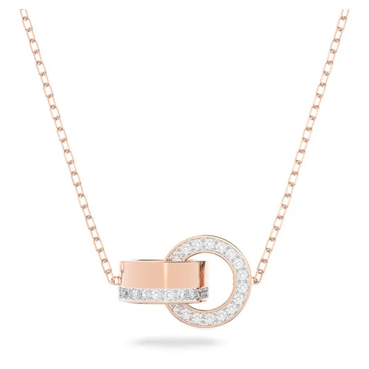 Swarovski Dextera pendant Interlocking loop, White, Rose gold-tone plated 5636496