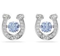 Swarovski Symbolica Stud Earrings Horseshoe, Blue, Rhodium Plated 5746563