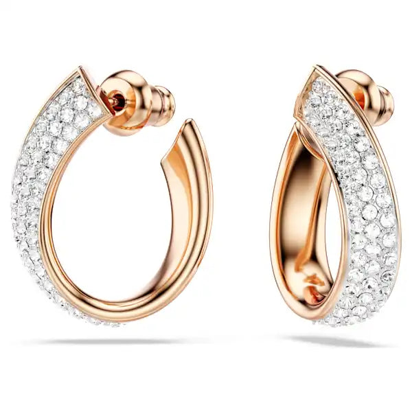 Swarovski Exist hoop earrings Small, White, Rose gold-tone plated 5636448