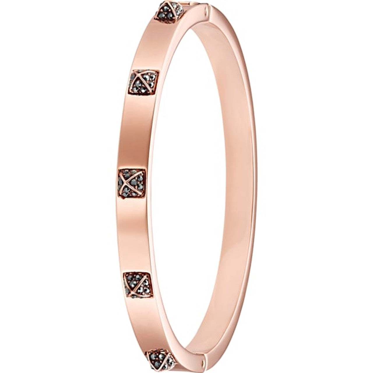 Swarovski Crystal Tactic Bangle, Black, Rose-Gold Tone Plated 5497309