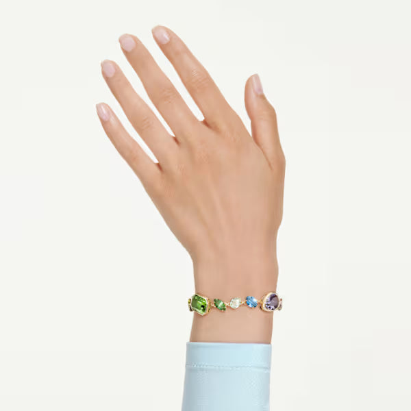Swarovski Gema Bracelet Mixed Cuts, Multicoloured, 18k Gold-Plated Finish 5737453