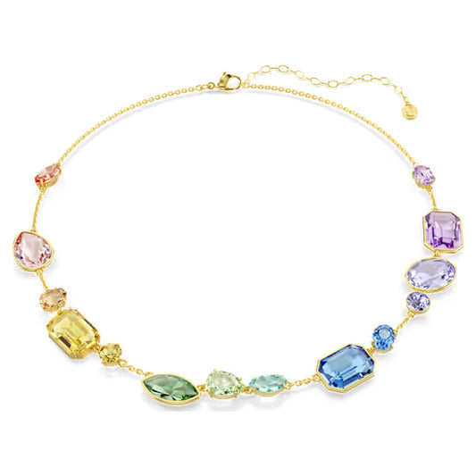 Swarovski Gema Necklace Mixed Cuts, Multicoloured, 18k Gold-Plated Finish 5741584