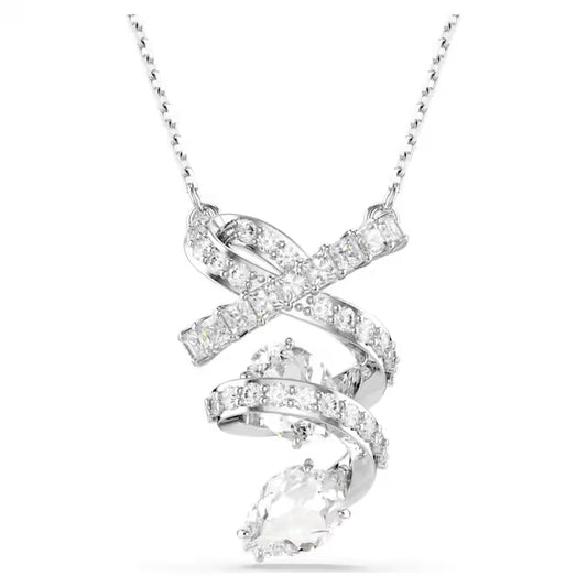 Swarovski Hyperbola Pendant Mixed Cuts, White, Rhodium Plated 5698547