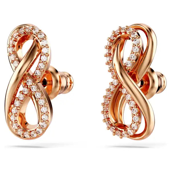 Swarovski Hyperbola stud earrings Infinity, White, Rose gold-tone plated 5684085