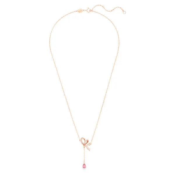 Swarovski Hyperbola Y pendant Bow, Pink, Rose gold-tone plated 5647569