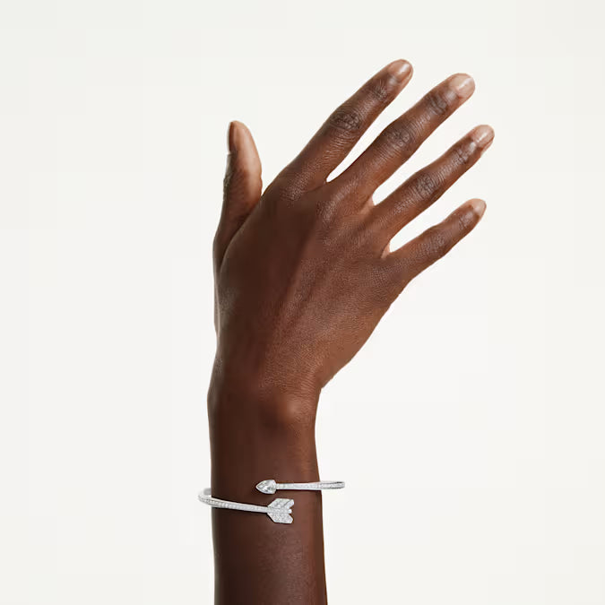 Swarovski Idyllia Bangle Mixed Cuts, Arrow, White, Rhodium Plated 5737264 5737263