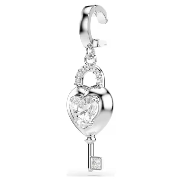 Swarovski Idyllia Charm Mixed Cuts, Heart with Key, White, Rhodium plated 5742957