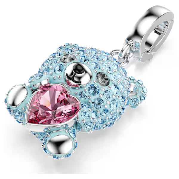 Swarovski Idyllia Charm Mixed Cuts, Teddy, Blue, Rhodium Plated 5750253