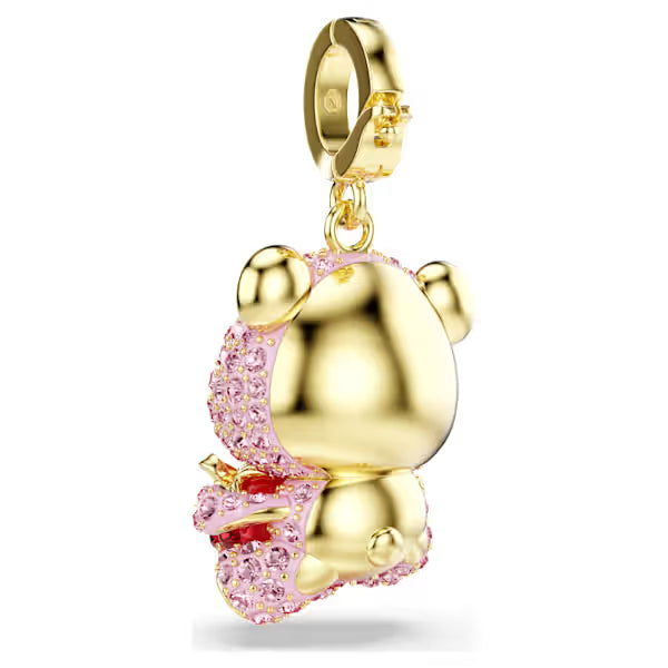 Swarovski Idyllia Charm Mixed Cuts, Teddy, Pink, 18k Gold-Plated finish 5738357