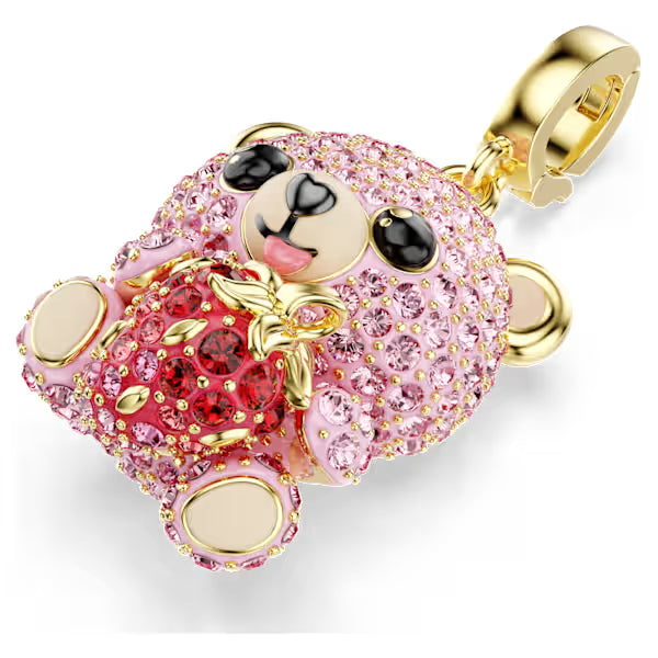 Swarovski Idyllia Charm Mixed Cuts, Teddy, Pink, 18k Gold-Plated finish 5738357