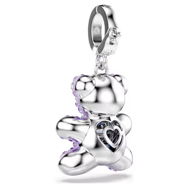 Swarovski Idyllia Charm Mixed Cuts, Teddy, Purple, Rhodium Plated 5745610