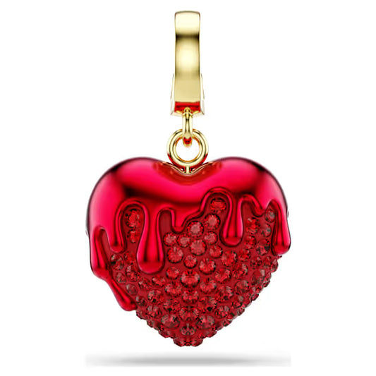 Swarovski Idyllia Charm Round Cut, Heart, Red, 18k Gold-Plated Finish 5742994