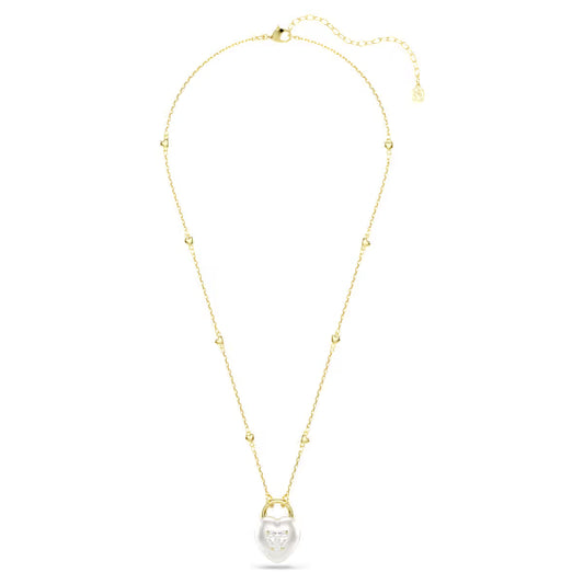 Swarovski Necklace Idyllia Pendant Mixed Cuts, Heart, White, 18k gold-Plated finish 5744127