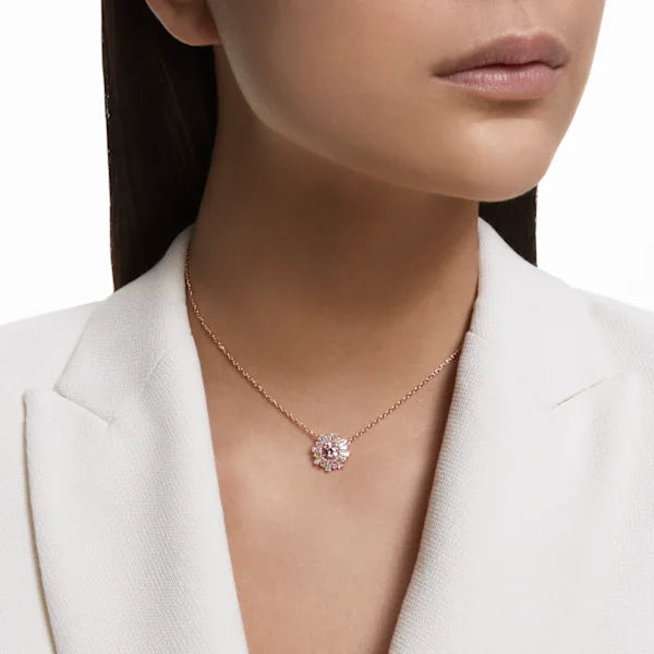 Swarovski Idyllia pendant Mixed cuts, Sun, Pink, Rose gold-tone plated 5642961