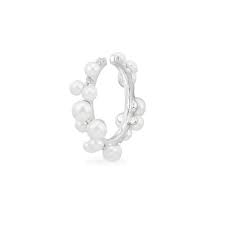 APM Single Pearl Ear Cuff Silver AE12655XPL