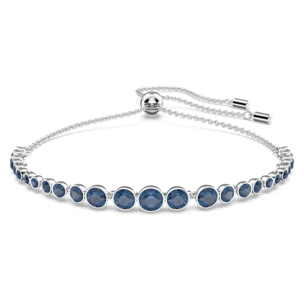 Swarovski Imber Emily bracelet Mixed round cuts, Blue, Rhodium plated 5663394