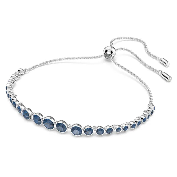 Swarovski Imber Emily bracelet Mixed round cuts, Blue, Rhodium plated 5663394