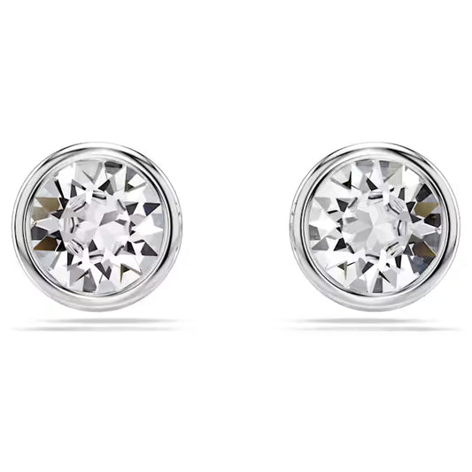 Swarovski Imber Stud Earrings Round Cut, White, Rhodium Plated 5696073