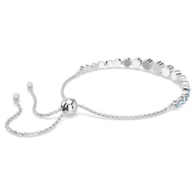 Swarovski Imber Tennis Bracelet Mixed Round Cuts, Blue, Rhodium Plated 5719282