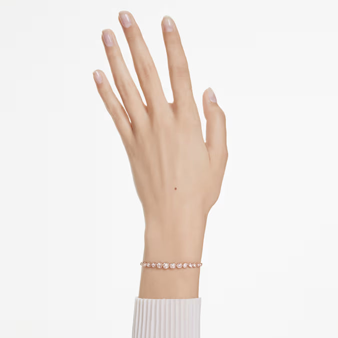 Swarovski Imber Tennis Bracelet Mixed Round Cuts, Pink, Rose Gold-Tone Plated 5718204