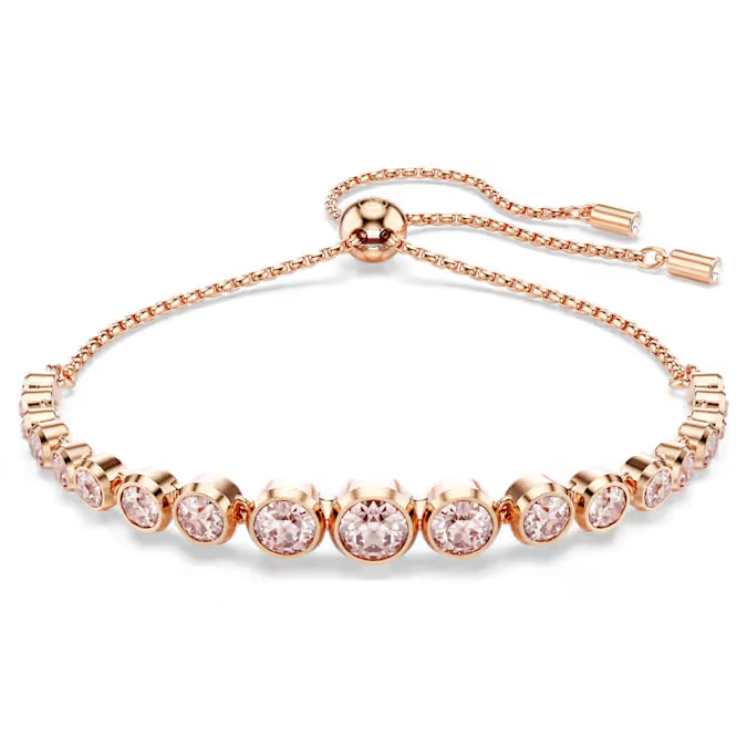 Swarovski Imber Tennis Bracelet Mixed Round Cuts, Pink, Rose Gold-Tone Plated 5718204