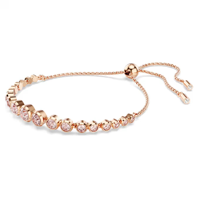 Swarovski Imber Tennis Bracelet Mixed Round Cuts, Pink, Rose Gold-Tone Plated 5718204