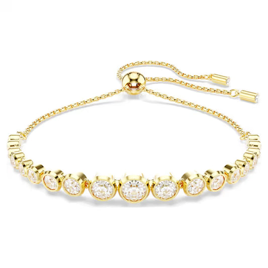 Swarovski Imber Tennis Bracelet Mixed Round Cuts, White, Gold-Tone Plated 5705450