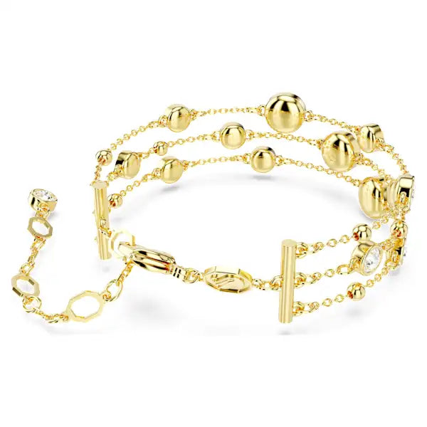 Swarovski Imber wide bracelet Round cut, Gold-tone plated 5680095