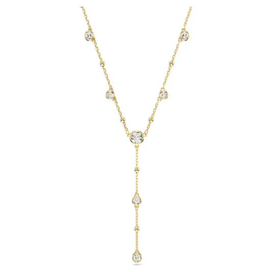 Swarovski Imber Y Necklace Round Cut, White, Gold-Tone Plated 5684510