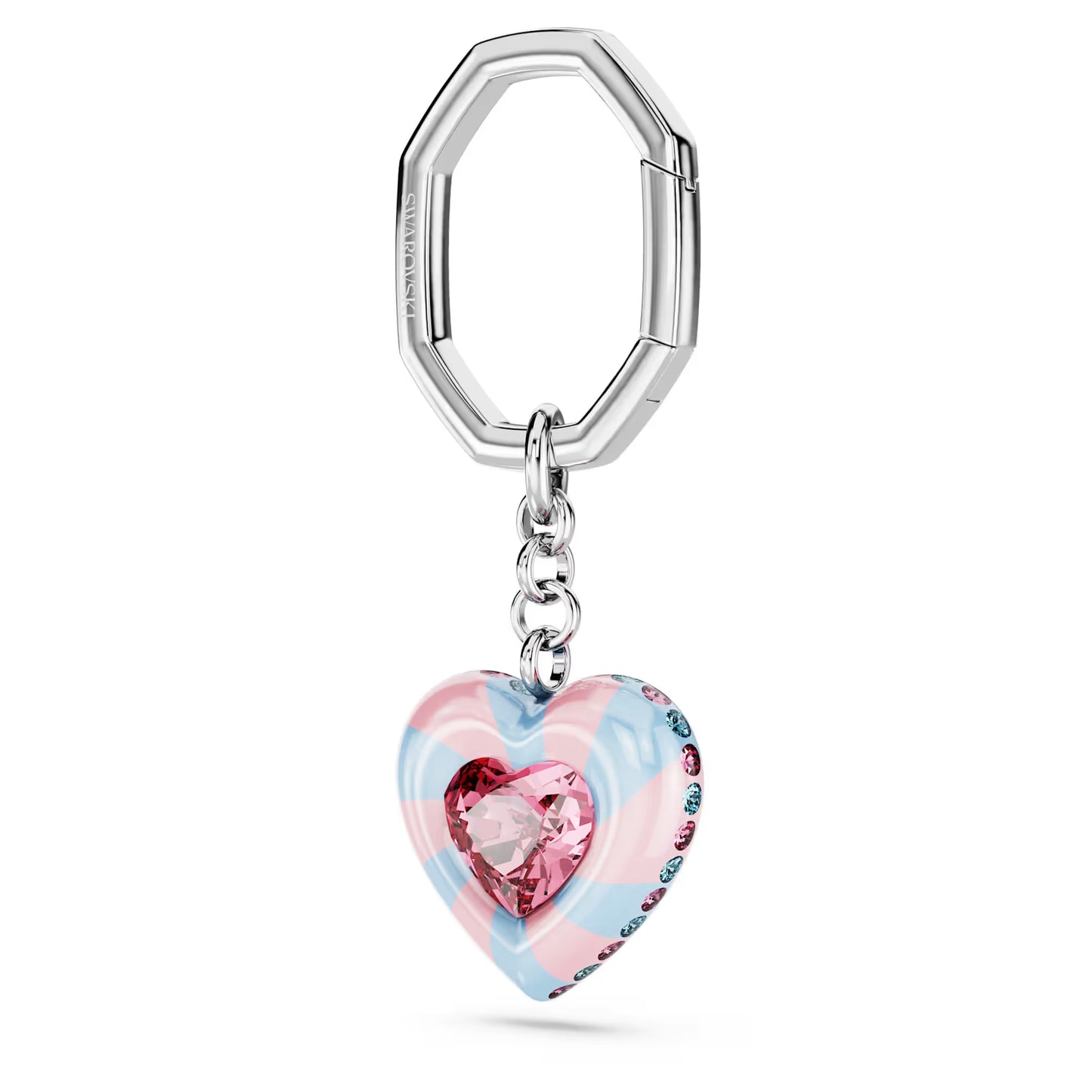Swarovski Key Ring Heart Cut, Heart, Multicolored, Rhodium Plated 5713882