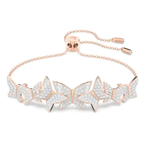 Swarovski Lilia bracelet Butterfly, White, Rose gold-tone plated 5636430