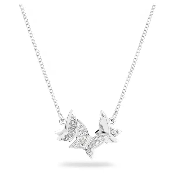 Swarovski Lilia necklace Butterfly, White, Rhodium plated 5636421