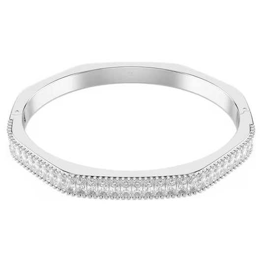 Swarovski Matrix Bangle Baguette Cut, Octagon Shape, White, Rhodium Plated 5705784
