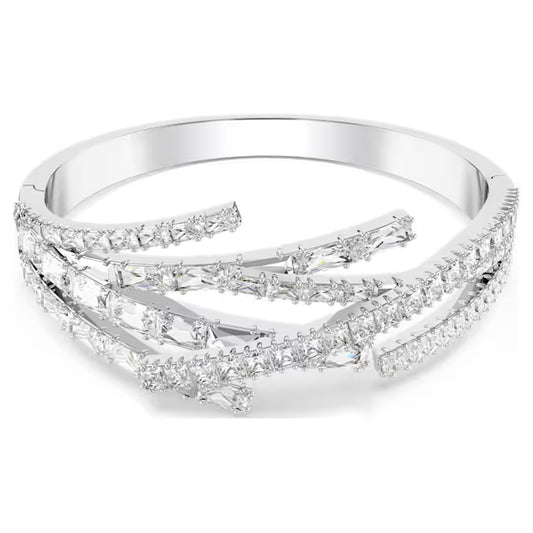 Swarovski Matrix Bangle Mixed Cuts, White, Rhodium Plated 5726294