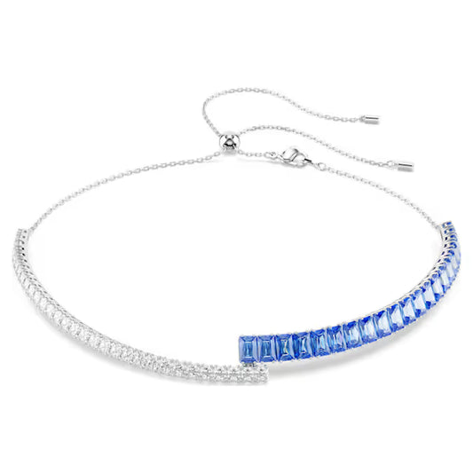 Swarovski Matrix Choker Mixed Cuts, Blue, Rhodium Plated 5722464