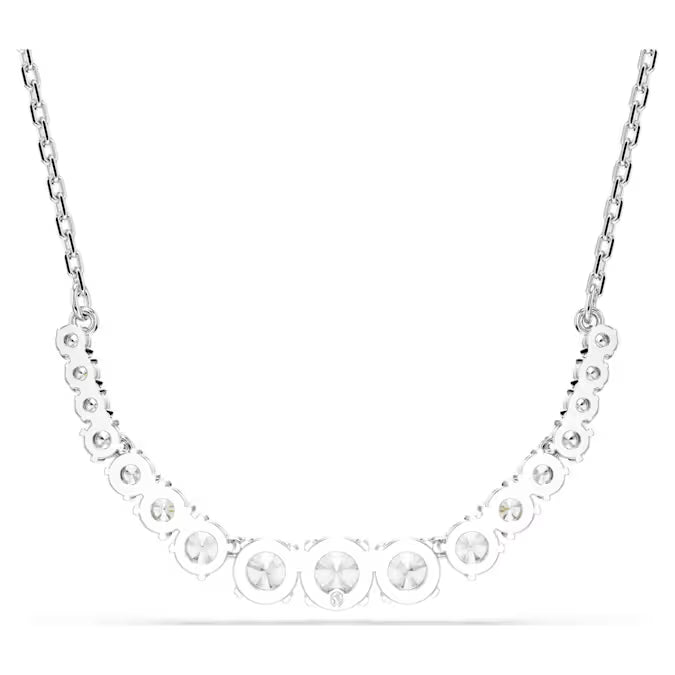 Swarovski Matrix necklace Gradient of round cuts, White, Rhodium plated 5705396