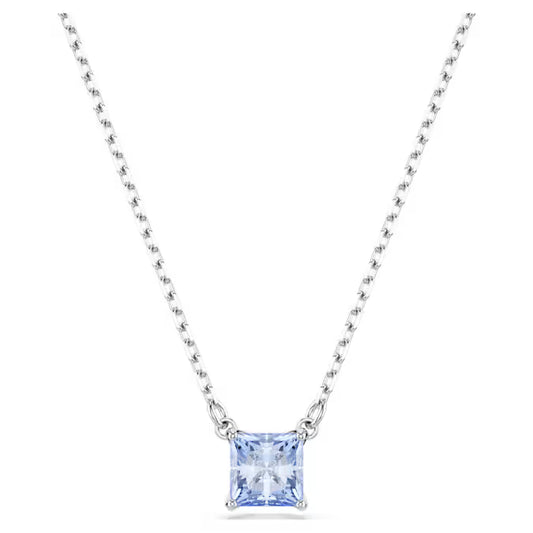 Swarovski Matrix Pendant Square Cut, Blue, Rhodium Plated 5723568