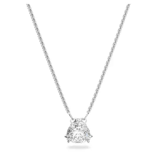 Swarovski Matrix pendant Trilliant cut, White, Rhodium plated 5628352