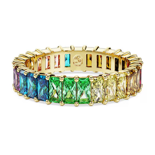 Swarovski Matrix Ring Baguette Cut, Multicoloured, Gold-Tone Plated 5686633