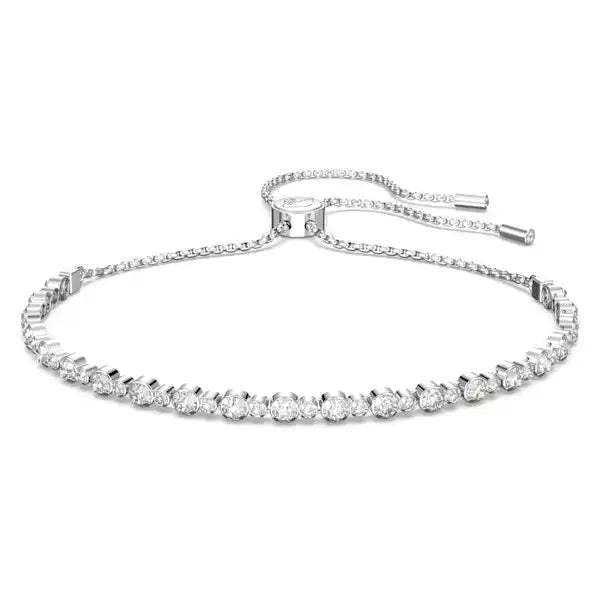 Swarovski Matrix Tennis bracelet Round cut, White, Rhodium plated 5465384