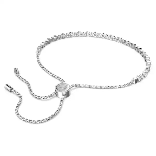 Swarovski Matrix Tennis bracelet Round cut, White, Rhodium plated 5465384