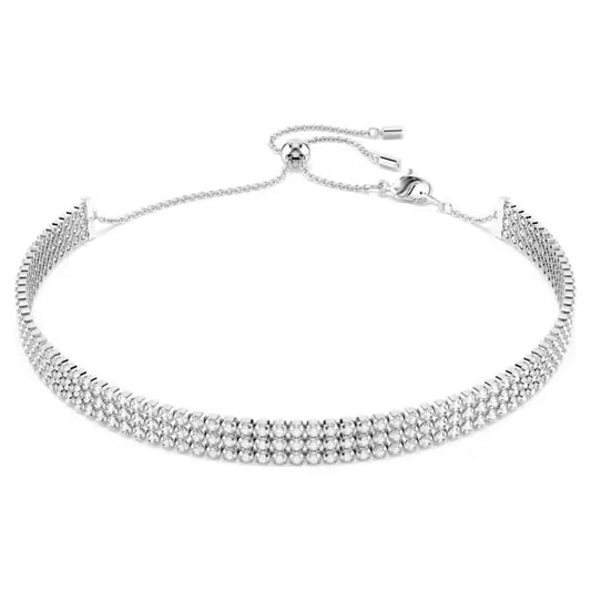 Swarovski Matrix Tennis Choker Round Cut, White, Rhodium Plated 5685755