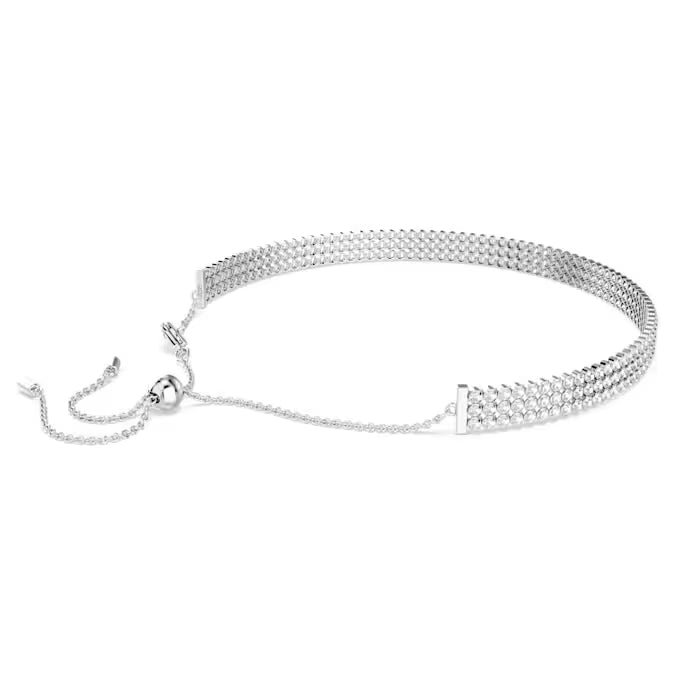 Swarovski Matrix Tennis Choker Round Cut, White, Rhodium Plated 5685755
