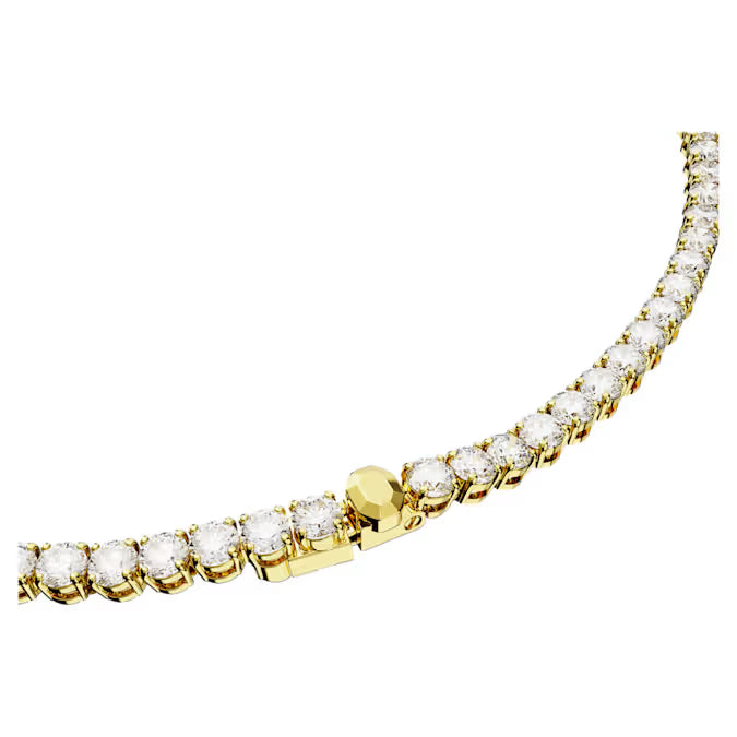 Swarovski Matrix Tennis Necklace Round Cut, White, Gold-Tone Plated 5681795